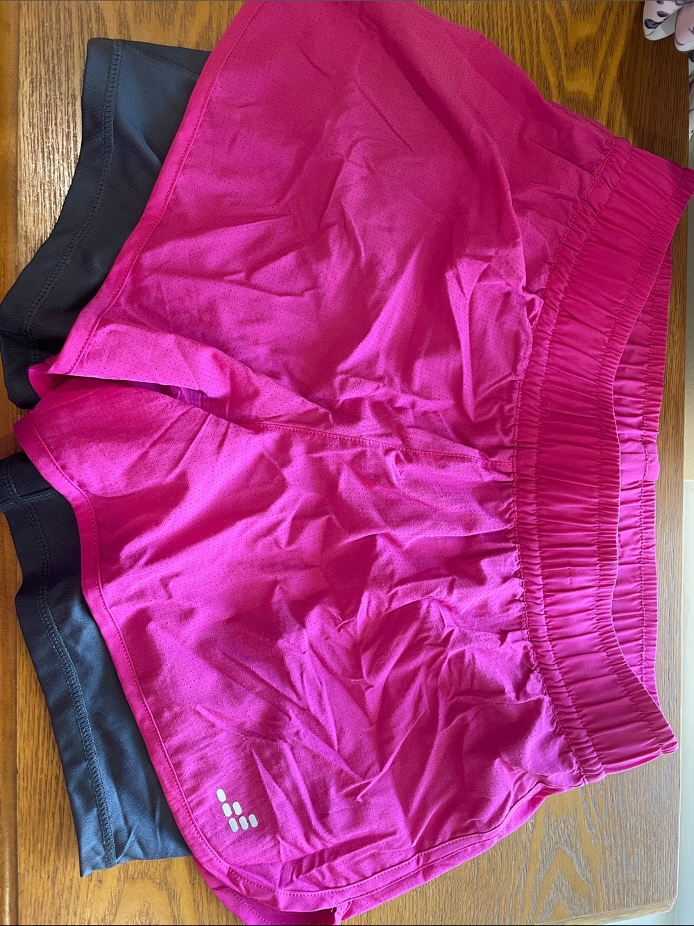 bcg Hot Pink Layered Athletic Shorts with Black Liner